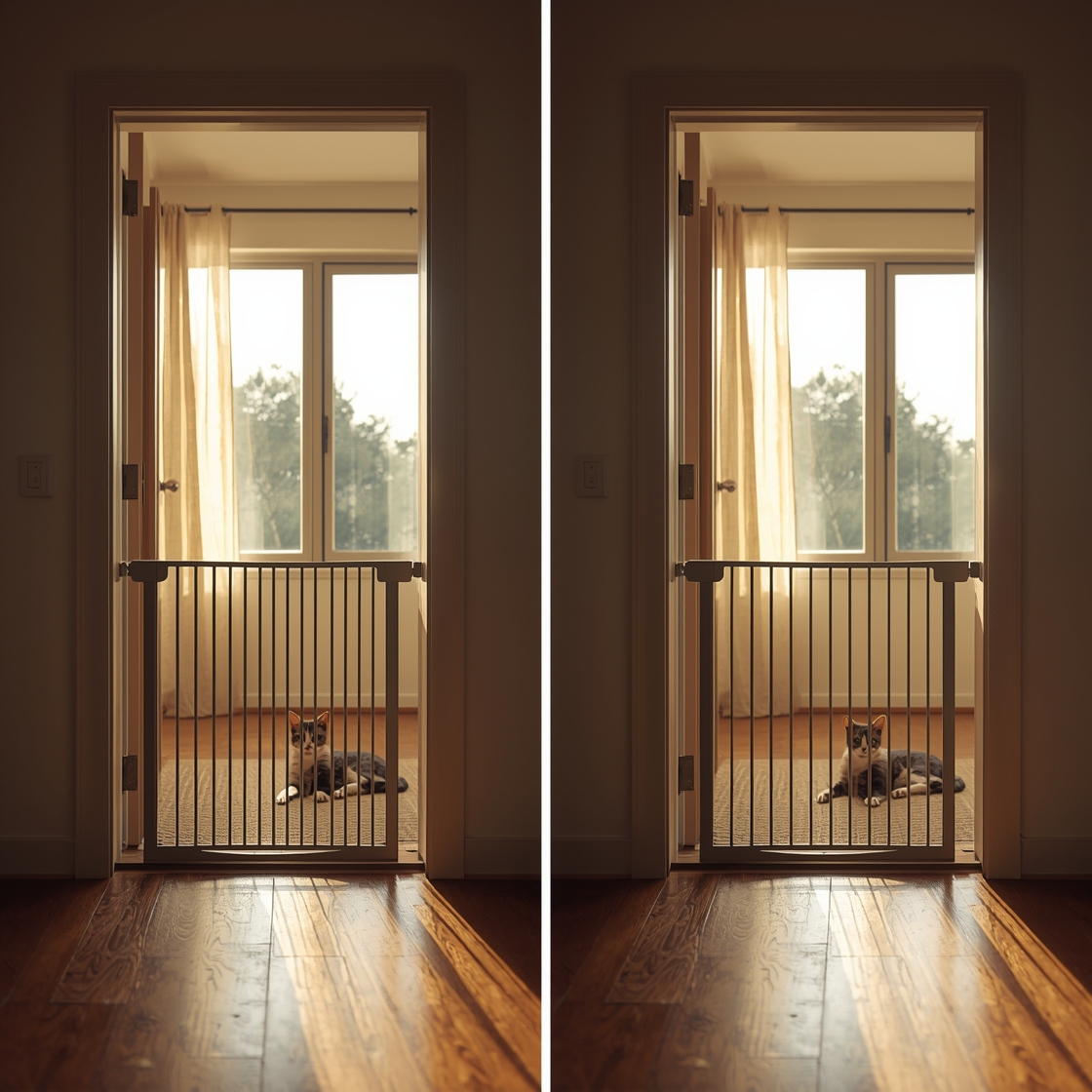 Side-by-side comparison of pet gate types