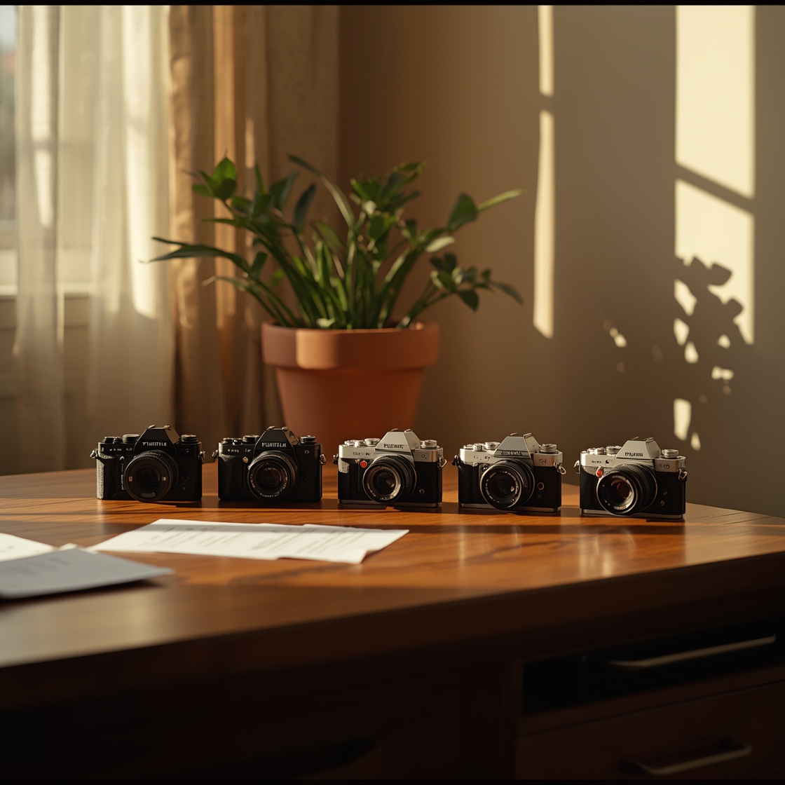 pet cameras for home monitoring on a wooden desk