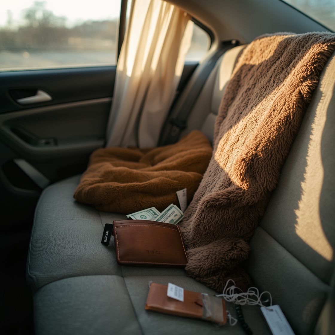 Dog car hammocks of various prices on a car seat