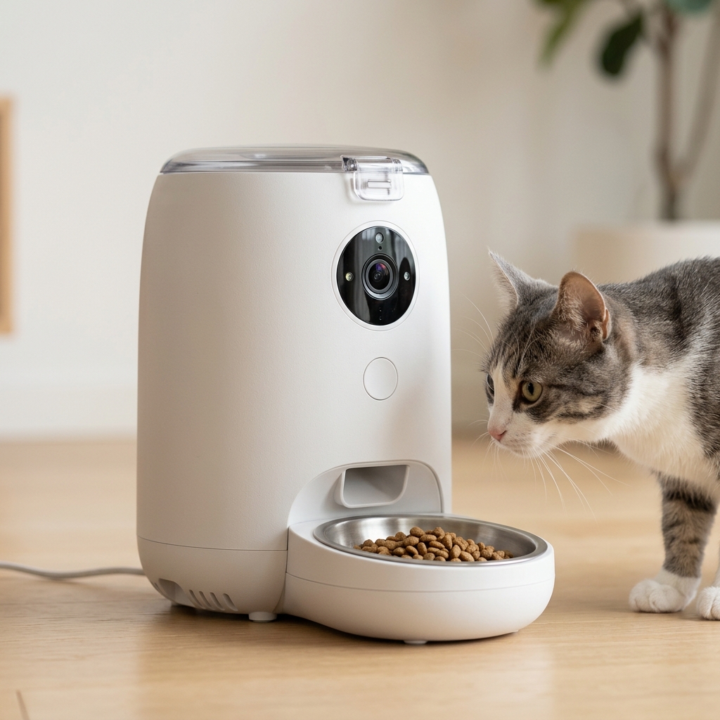 HHOLOVE O Sitter Automatic Cat Feeder with 2K AI Camera
