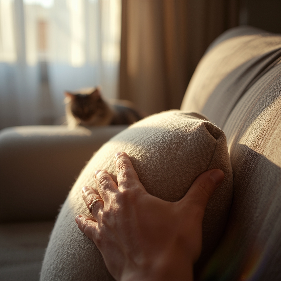 Close-up of HEPA air purifier filter with pet hair and dander