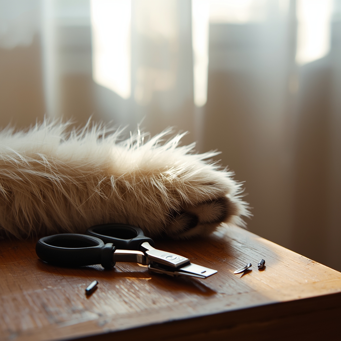 Best pet nail clippers for dogs on a grooming table