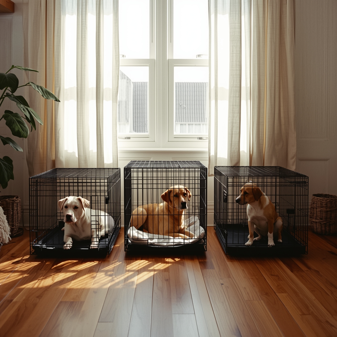 large dog crates of different sizes for size comparison
