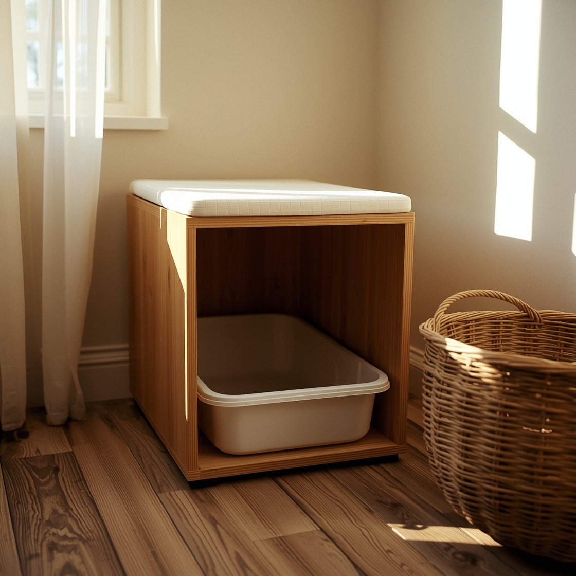 Modern cat litter box enclosure furniture for style-conscious pet owners